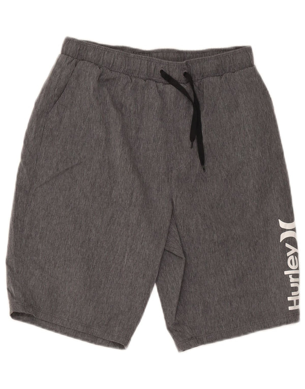 Pantaloncini sportivi grafici Hurley da bambino 12-13 anni W28 poliestere grigio