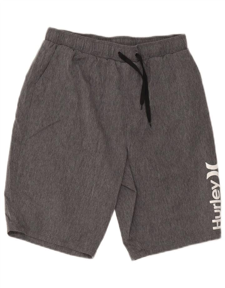 Pantaloncini sportivi grafici Hurley da bambino 12-13 anni W28 poliestere grigio
