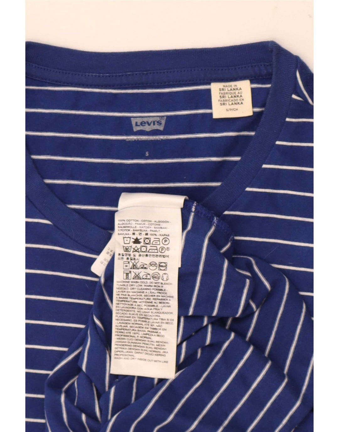 T-shirt da uomo Levi's Top piccola in cotone gessato blu navy