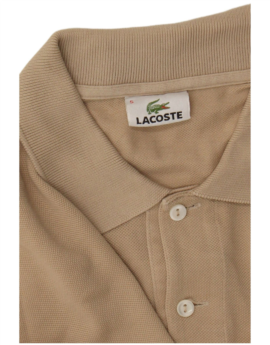 Polo da uomo LACOSTE taglia 5 grande in cotone beige