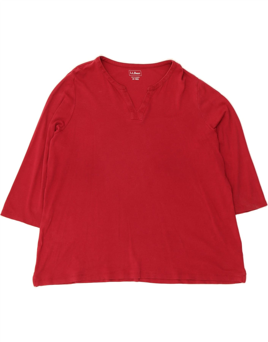 L.L.BEAN Womens Top 3/4 Sleeve UK 20 2XL Red Vintage L.L.Bean and Second-Hand L.L.Bean from Messina Hembry 