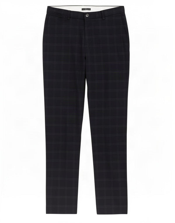 Pantaloni chino slim da uomo Zara EU 40 medi W31 L31 blu navy a quadri