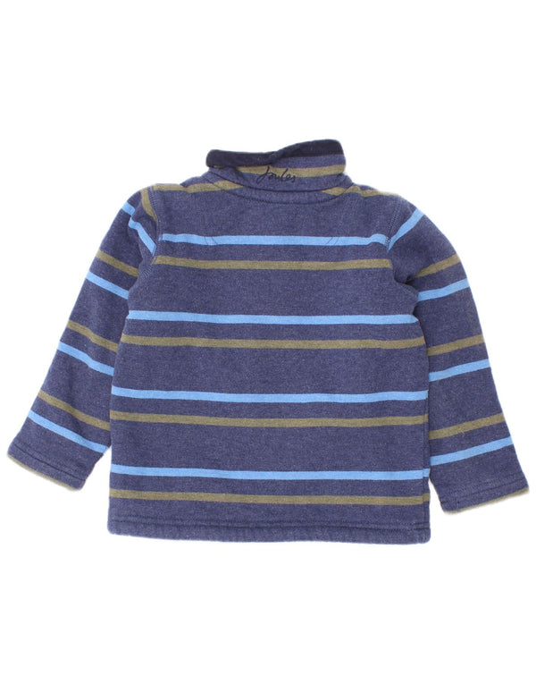 Felpa Joules da bambino con zip e collo, 2-3 anni, a righe blu