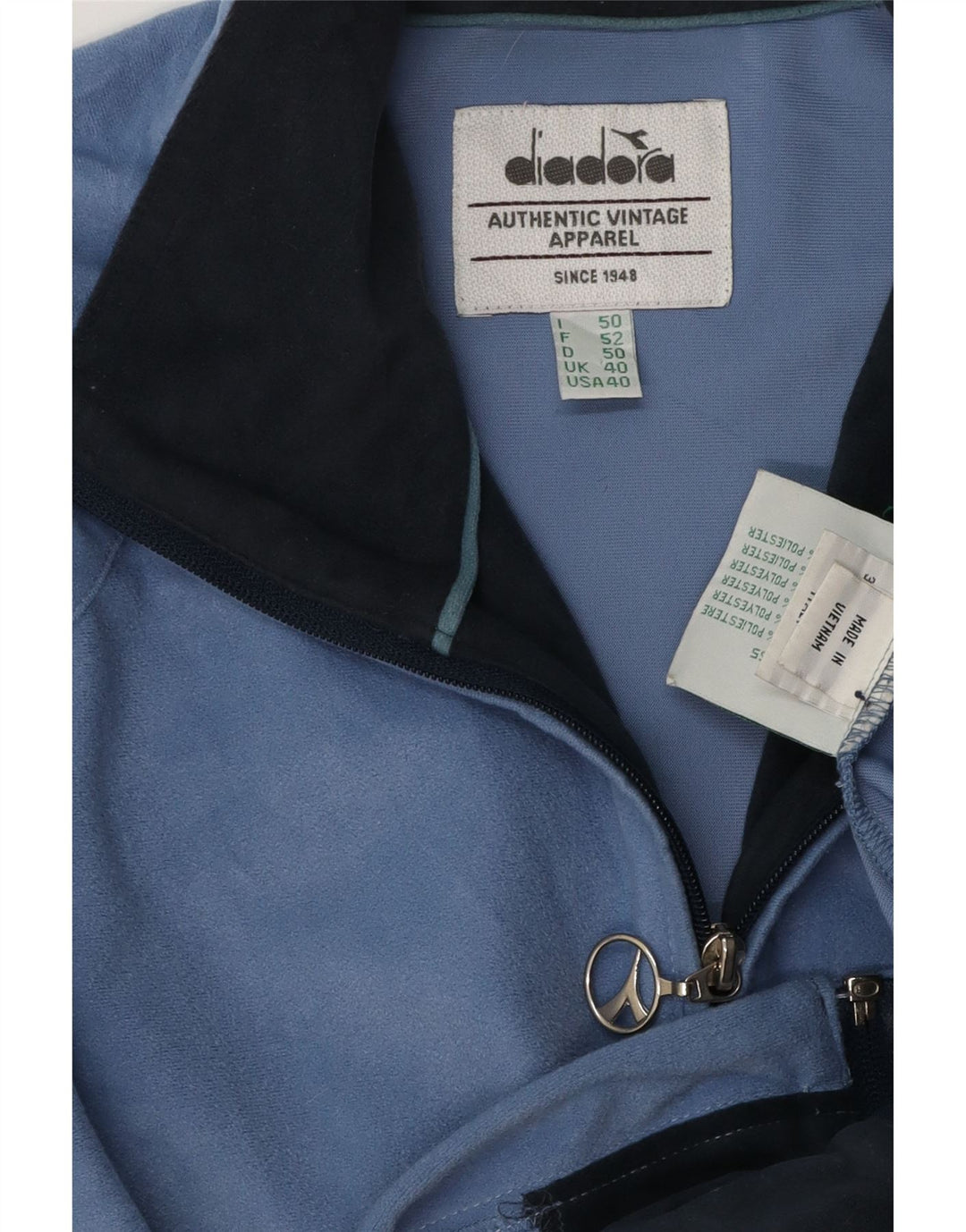 DIADORA Giacca da tuta da uomo vestibilità ampia UK 40 Blu medio Colorblock