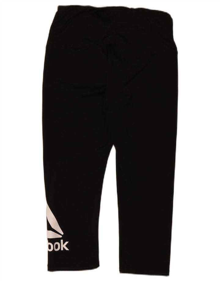 Leggings Capri grafici da donna Reebok UK 12 medio nero