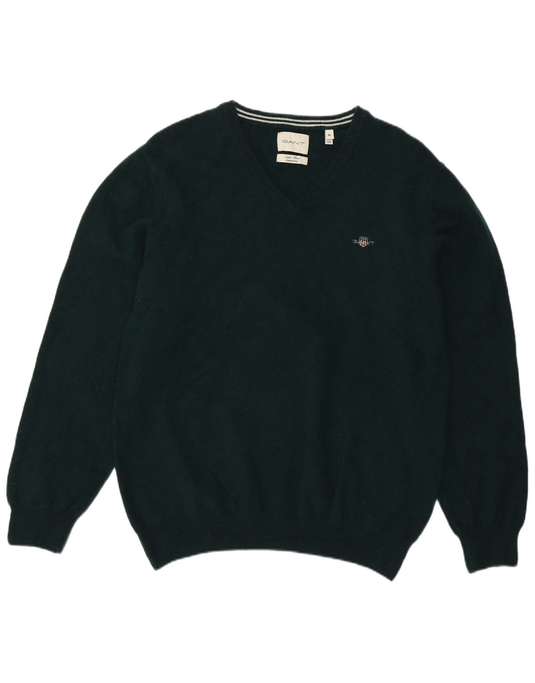 Maglione Gant da ragazzo con scollo a V 15-16 anni XL Lana d'agnello verde