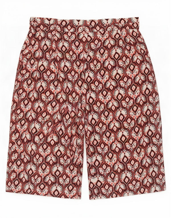 Pantaloni Capri larghi da donna Marks & Spencer UK 20 2XL W40 Borgogna Ikat