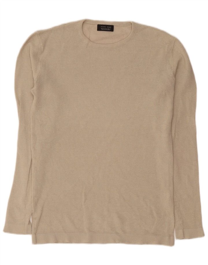 Top Zara da uomo a maniche lunghe beige medio