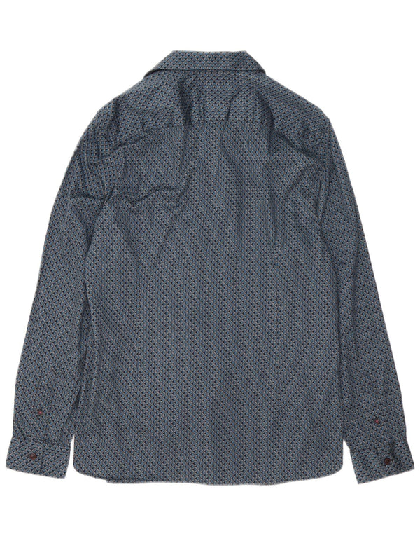 Ted Baker Camicia da uomo con motivo astratto taglia 5 XL in cotone blu
