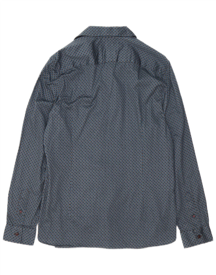Ted Baker Camicia da uomo con motivo astratto taglia 5 XL in cotone blu