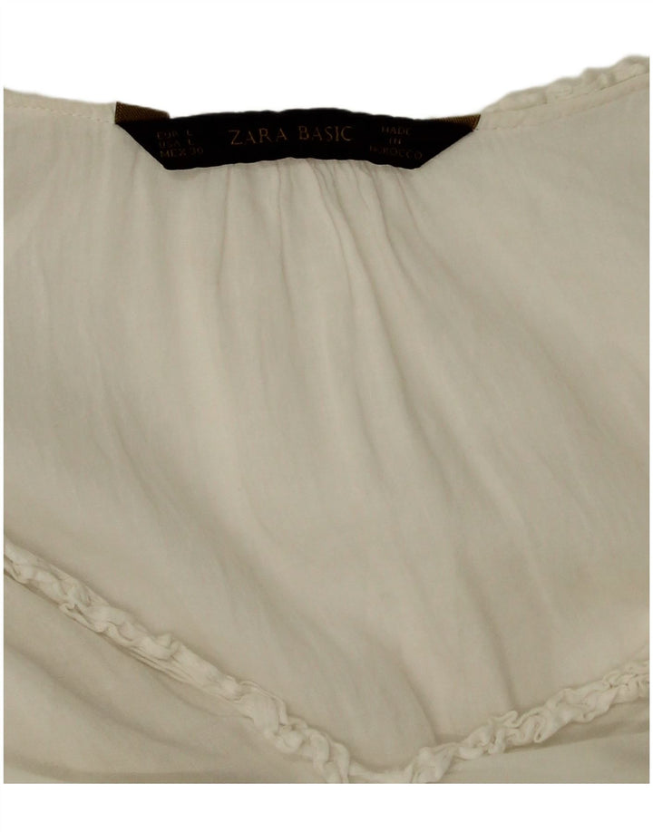 Top Zara da donna a maniche lunghe UK 16 grande bianco