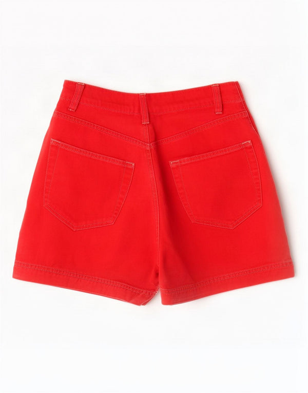 Pantaloncini casual a vita alta da donna River Island UK 12 medi W26 cotone rosso