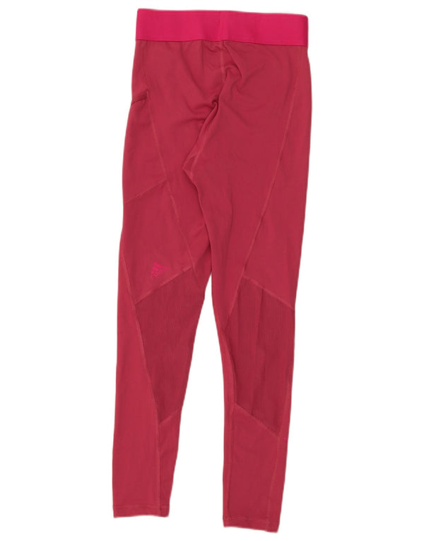 Leggings grafici da donna Adidas UK 8 Small poliestere rosa