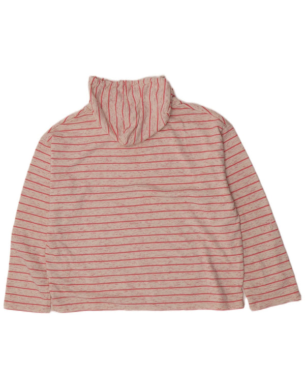 Maglione con cappuccio oversize da donna con cappuccio Animal UK 16 Large Beige a righe