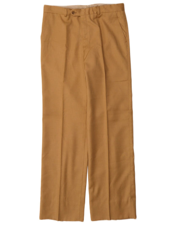 Pantaloni da abito dritti vintage da uomo IT 48 medio W30 L32 Beige