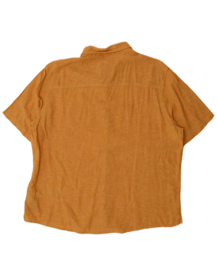 FAT FACE Camicia a maniche corte da uomo 2XL Lino giallo