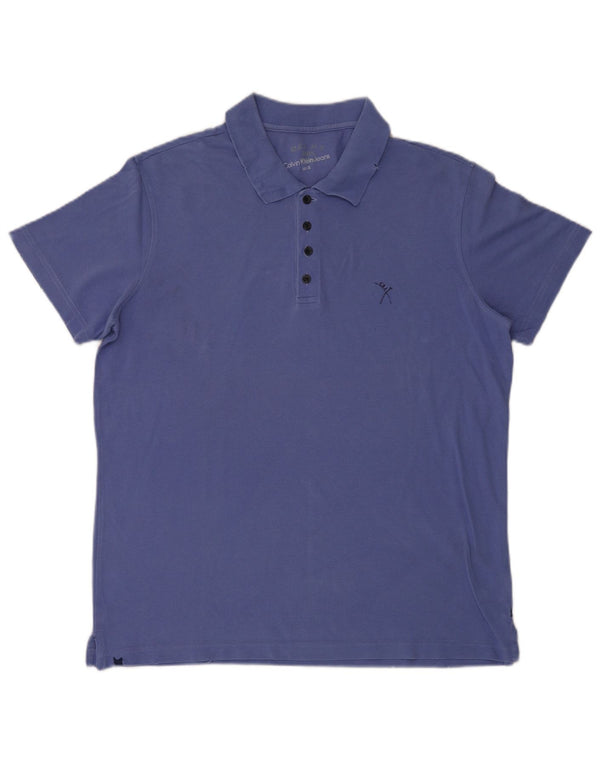 Polo grafica da uomo Calvin Klein Jeans XL in cotone blu