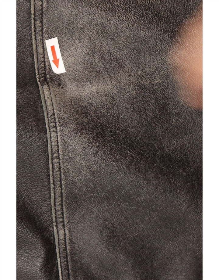 Giacca in pelle vintage da uomo UK 38 in pelle nera media