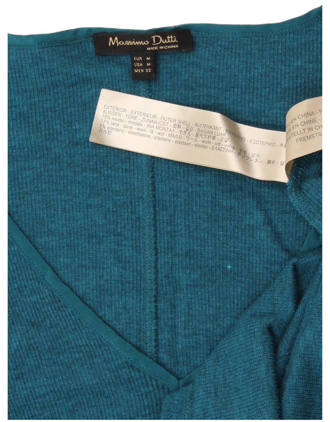 Massimo Dutti Top da donna a maniche lunghe UK 12 Blu medio modal