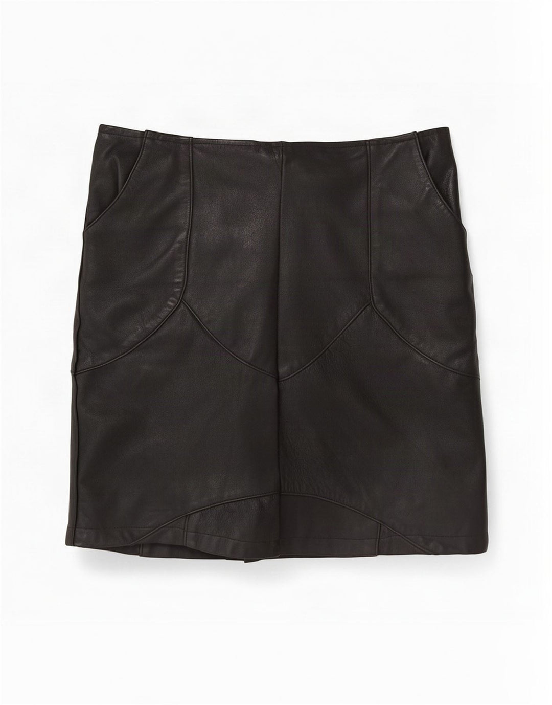 Gonna in pelle vintage da donna media W30 nera