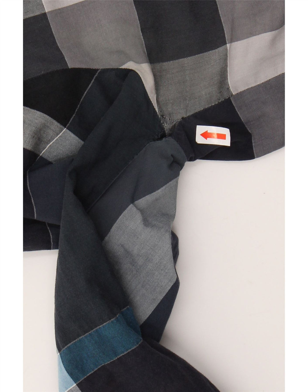 BURBERRY Camicia pullover lunga da donna UK 14 Plaid medio blu navy