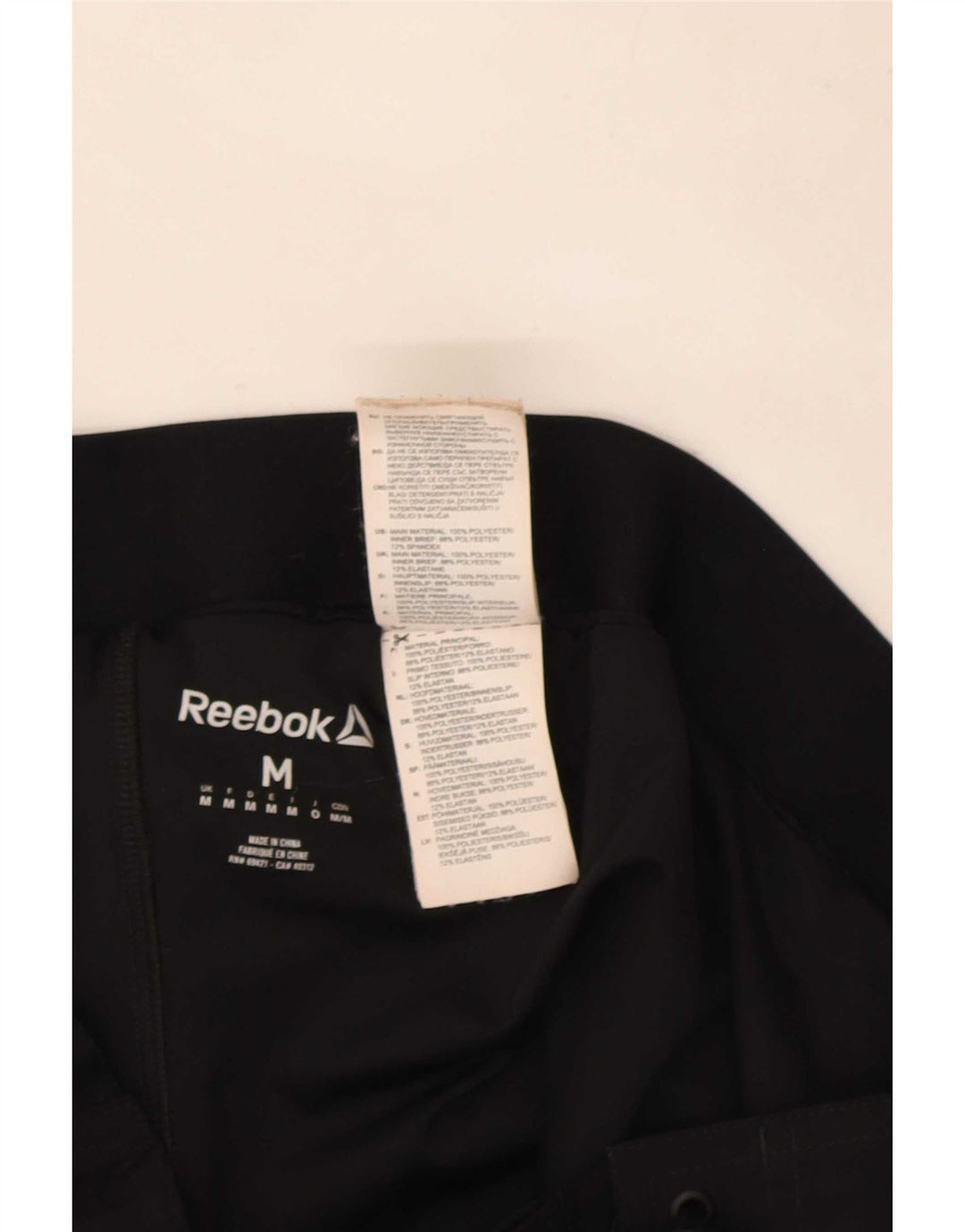 Pantaloncini da bagno grafici da uomo Reebok medio nero in poliestere