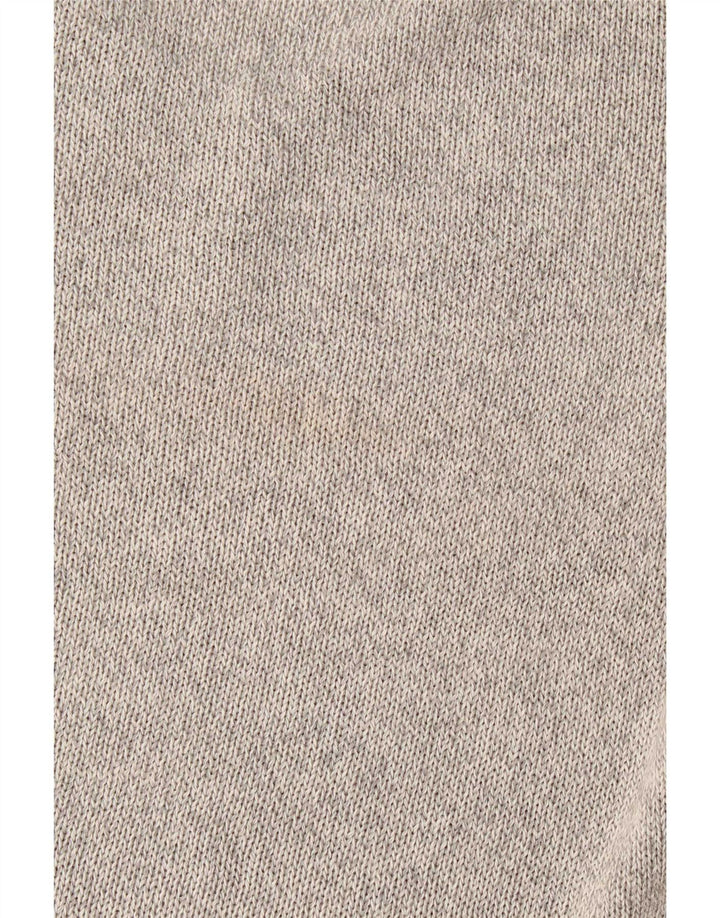 Maglione da donna con scollo a V Massimo Dutti UK 14 Cotone screziato grigio medio