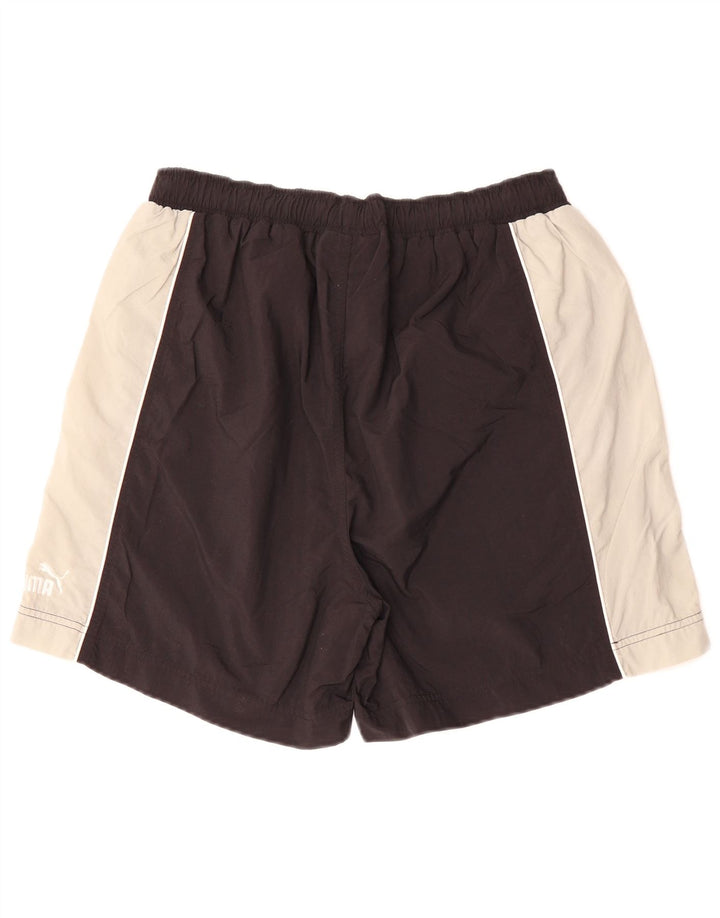 Pantaloncini sportivi PUMA da uomo grandi in poliestere color block nero