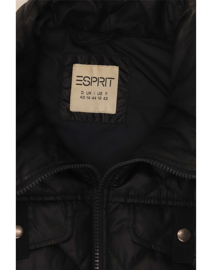 Gilet trapuntato da donna Esprit UK 14 grande poliestere nero