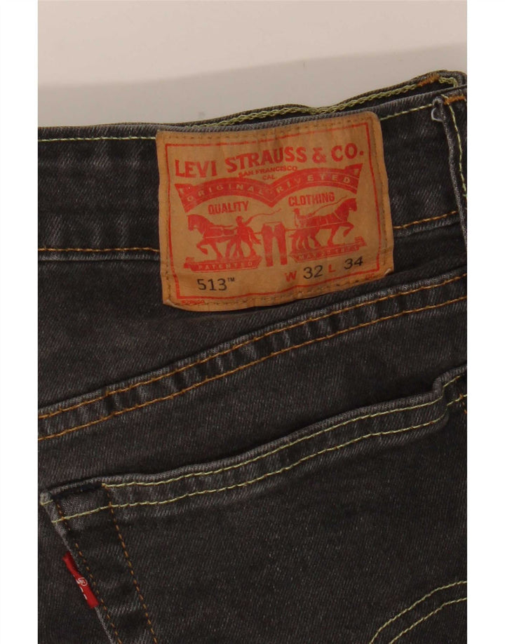 Jeans dritti slim da uomo Levi's W32 L28 cotone grigio