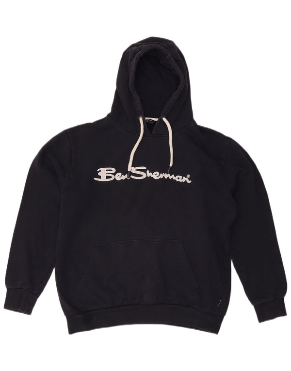 Maglione con cappuccio grafico oversize da donna BEN SHERMAN UK 16 Large Blu Navy