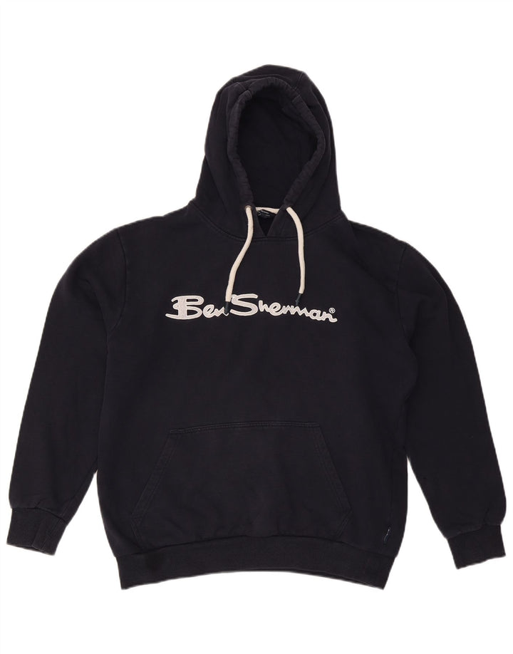 Maglione con cappuccio grafico oversize da donna BEN SHERMAN UK 16 Large Blu Navy