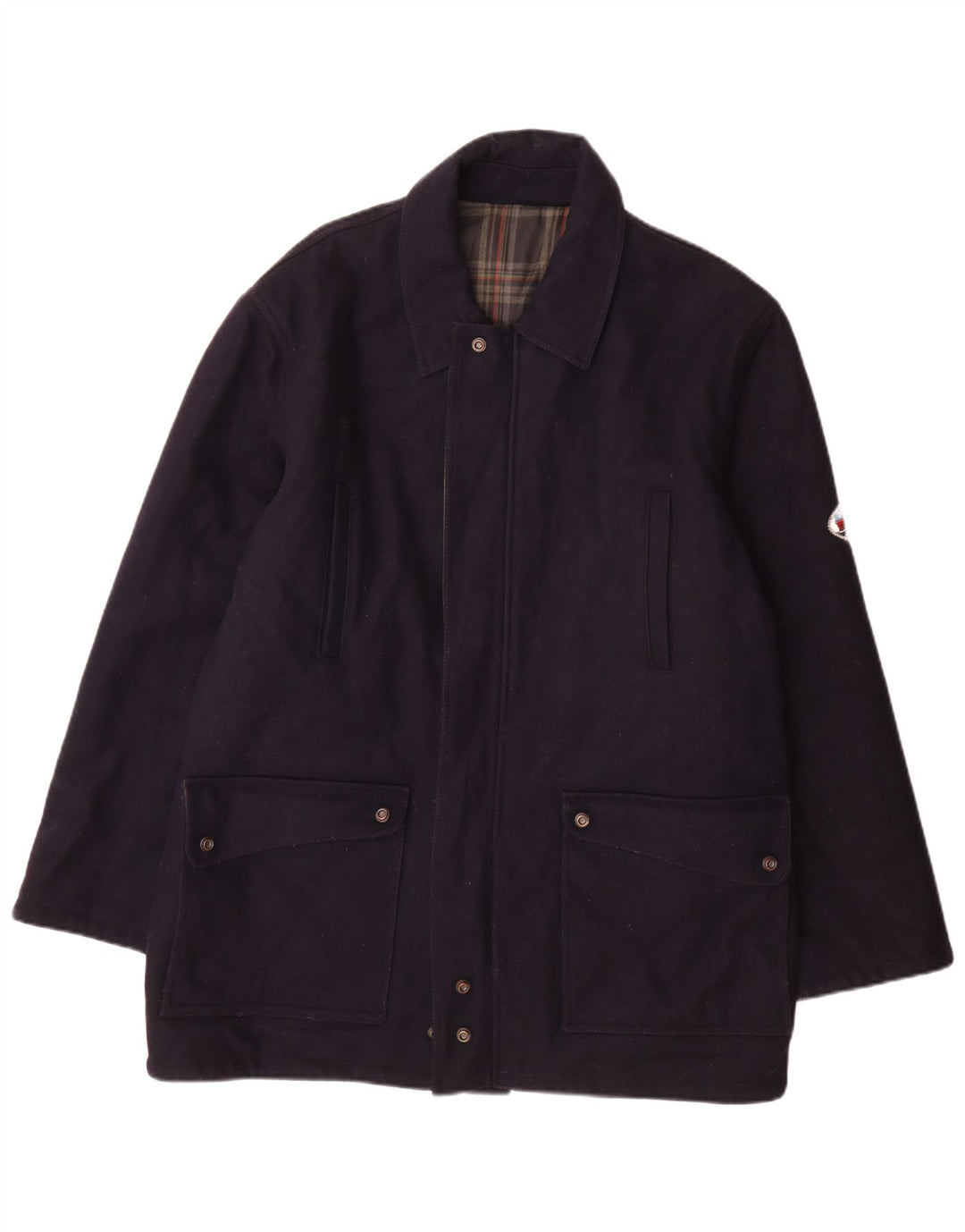 Cappotto reversibile da uomo North Pole UK 42 XL Lana blu navy