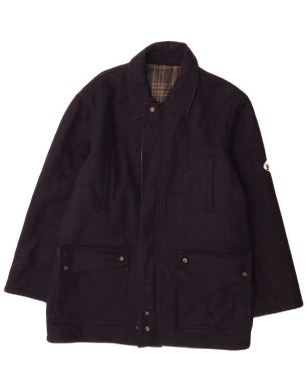 Cappotto reversibile da uomo North Pole UK 42 XL Lana blu navy