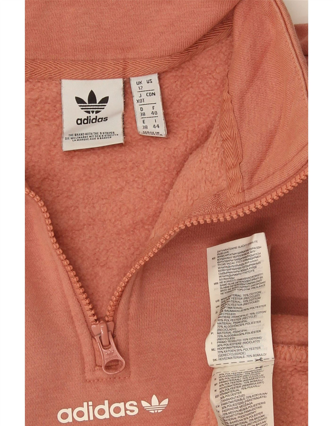 Felpa con grafica oversize da donna Adidas UK 12 arancione medio