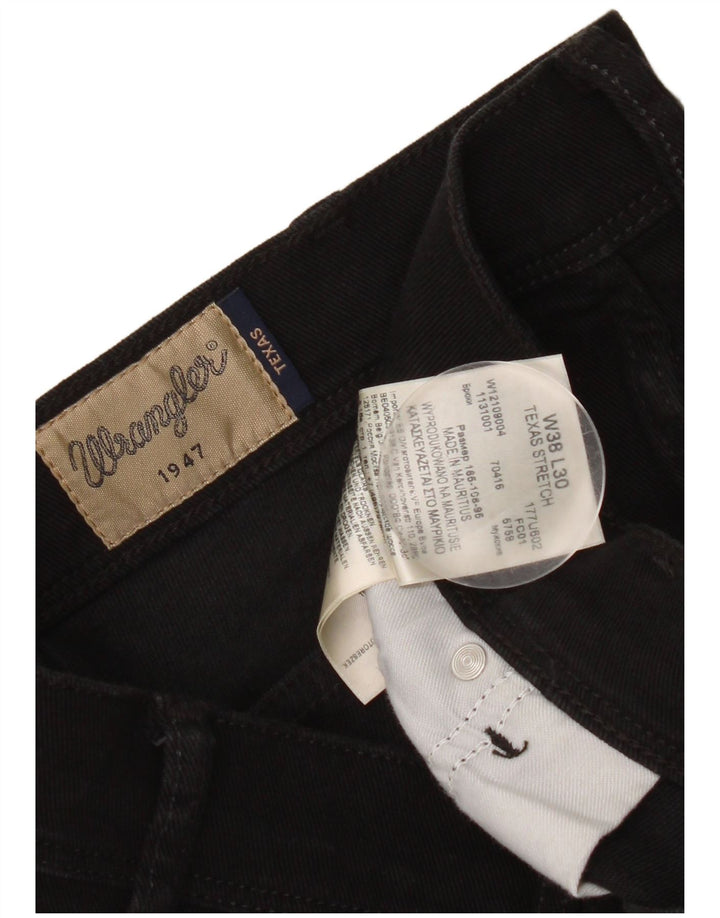 Jeans dritti elasticizzati Texas da uomo Wrangler W38 L30 cotone nero