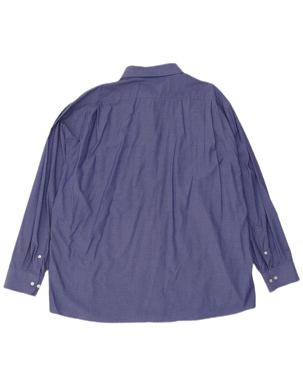 Camicia da uomo vestibilità regolare Tommy Hilfiger taglia 18 1/2 2XL cotone maculato blu