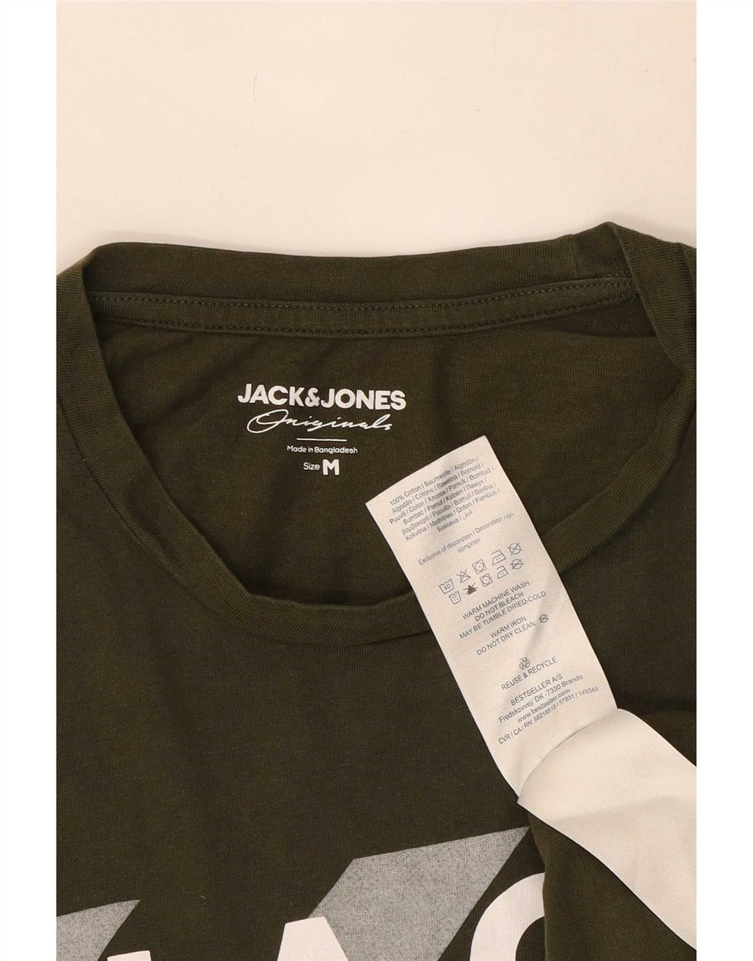 T-shirt grafica da uomo Jack & Jones Top in cotone kaki medio