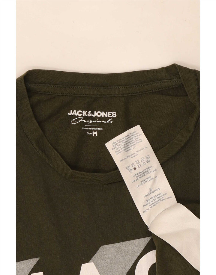 T-shirt grafica da uomo Jack & Jones Top in cotone kaki medio