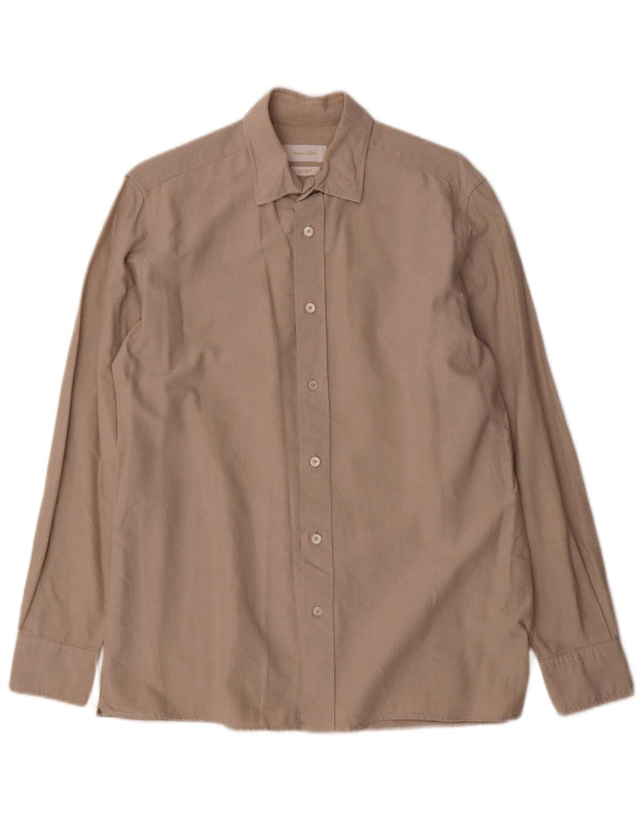 Camicia Uomo Massimo Dutti Cotone Beige Medio