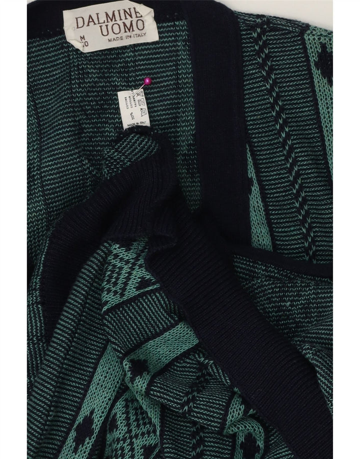 DALMINE Maglione Cardigan Uomo Cotone Geometrico Verde Medio