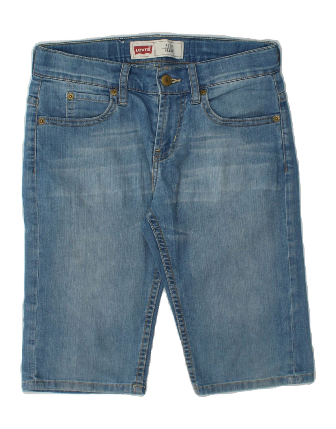 LEVI'S Boys 511 Denim Shorts 9-10 Years W28 Blue Cotton Vintage Levi's and Second-Hand Levi's from Messina Hembry 