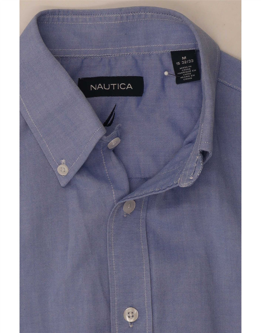 Camicia da uomo Nautica taglia 15 cotone blu medio