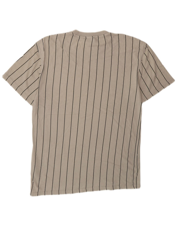 KARL KANI T-shirt grafica da uomo Top in cotone a righe beige piccolo