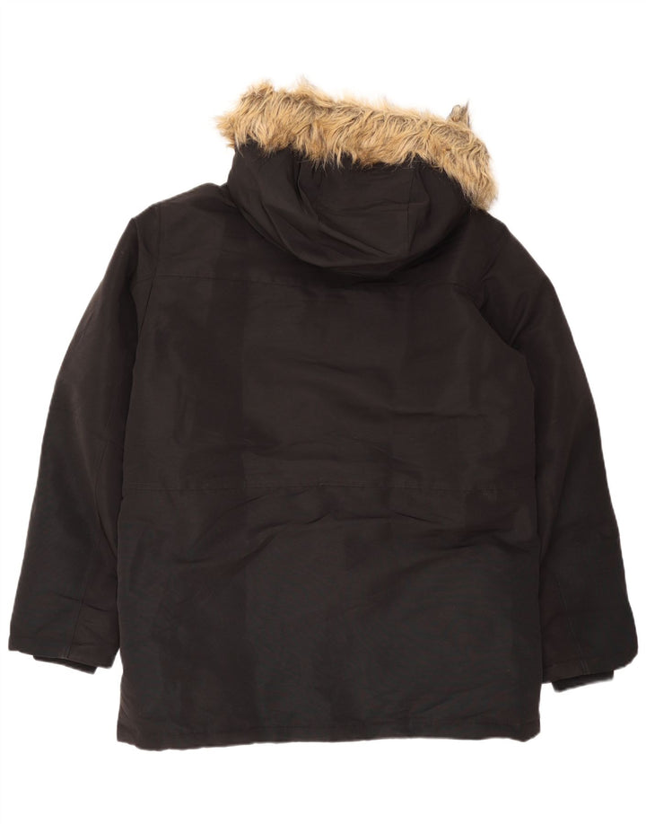 Jack & Jones Parka da uomo con cappuccio UK 40 Large Nero Poliestere