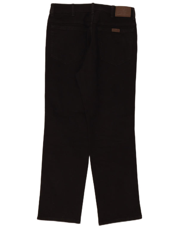Jeans dritti regolari da uomo Wrangler W34 L30 cotone nero