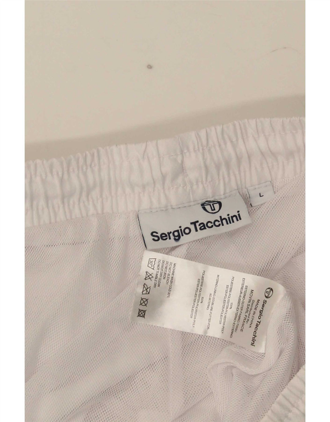 Sergio Tacchini Pantaloni da tuta da uomo Joggers Large Poliestere bianco