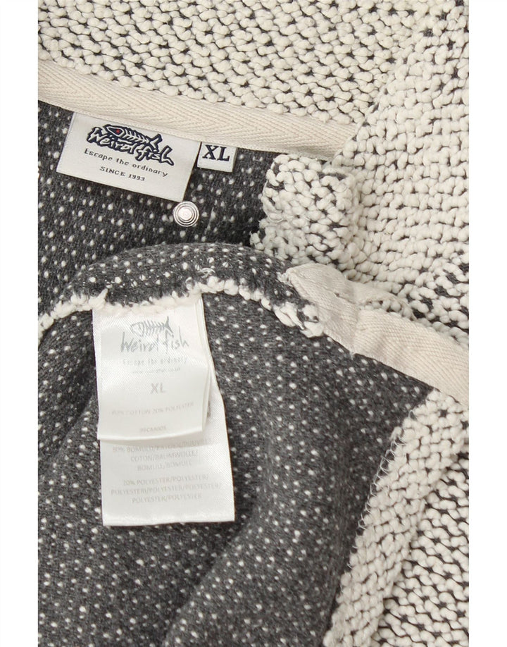 Maglione da uomo con collo con zip Weird Fish XL in cotone grigio