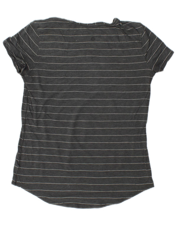 Maglietta da donna LULULEMON Top UK 10 piccola a righe grigie