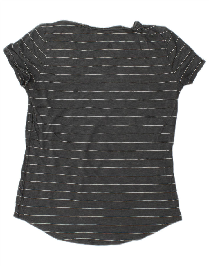 Maglietta da donna LULULEMON Top UK 10 piccola a righe grigie